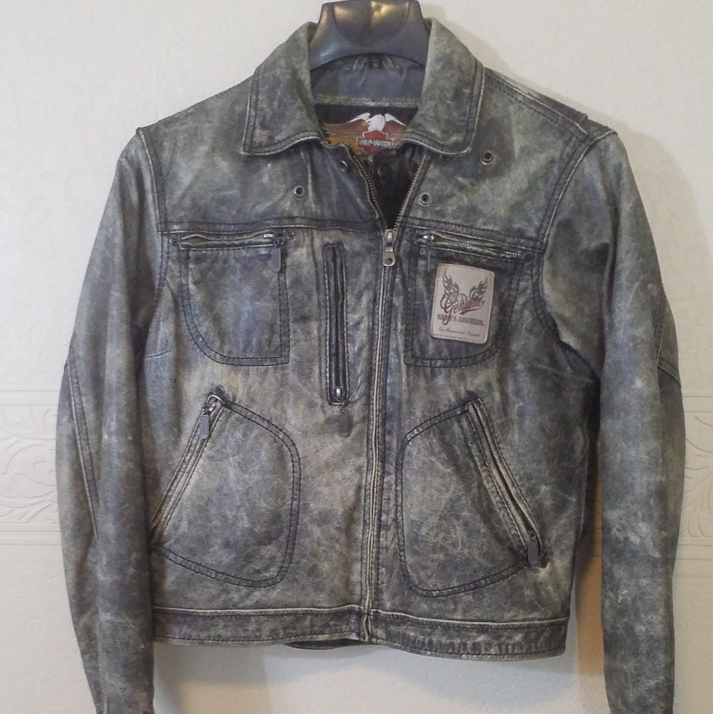 Women Harley Davidson Leather Jacket sz L